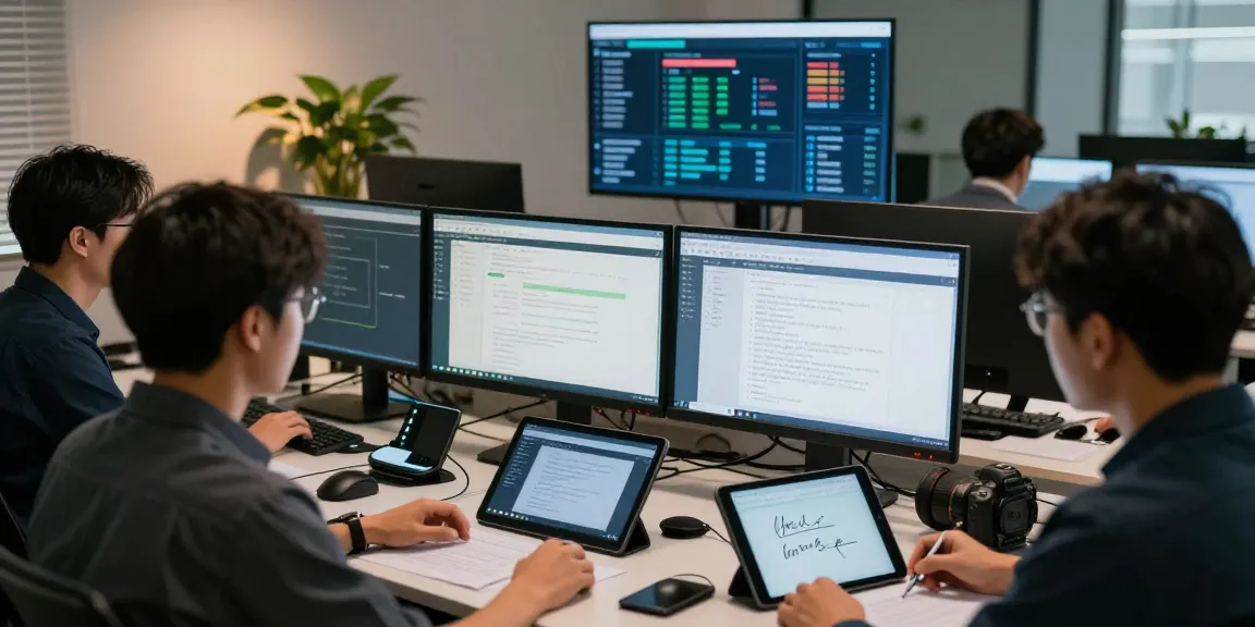 Team analyzing document fraud detection tools in a modern office setting.