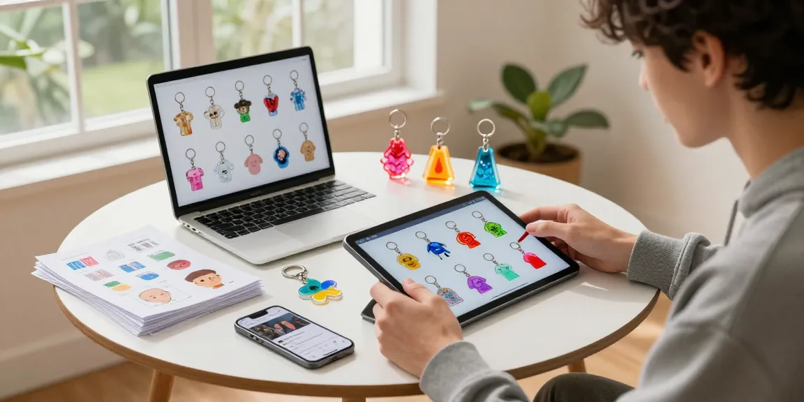 Explore a vibrant collection of custom keychains with modern designs and styles.