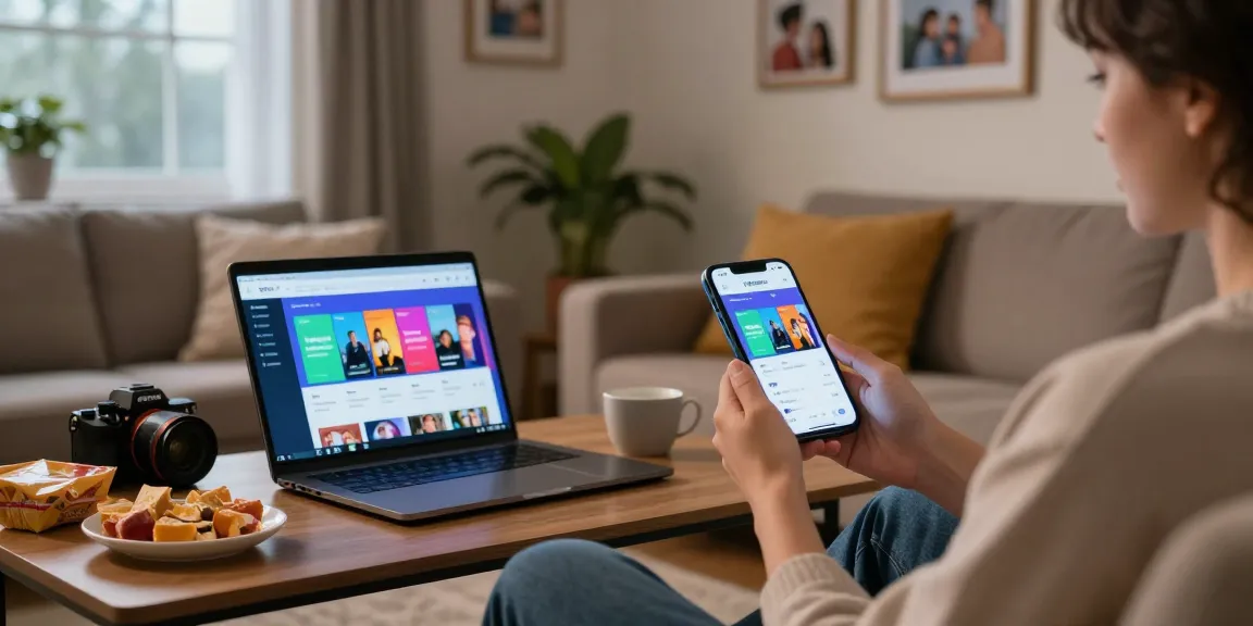 Download videos using Vidmate app on smartphone in cozy home setting.