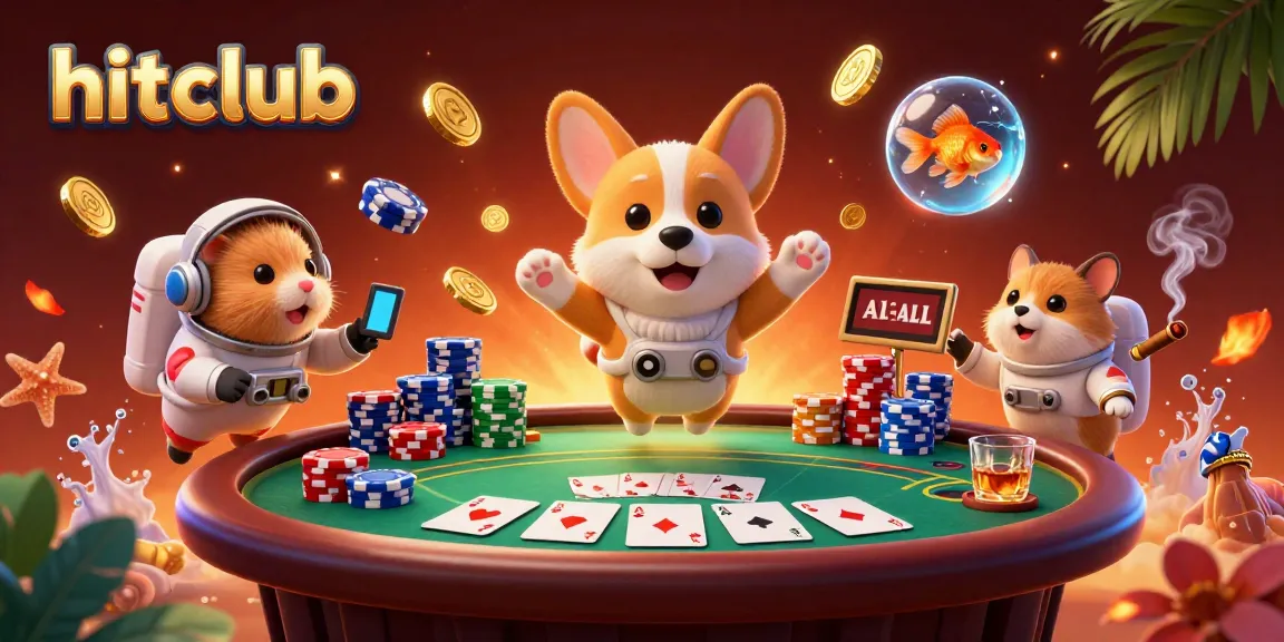 Hitclub: Enjoy thrilling casino excitement with a 3D astronaut corgi in a vibrant space station.