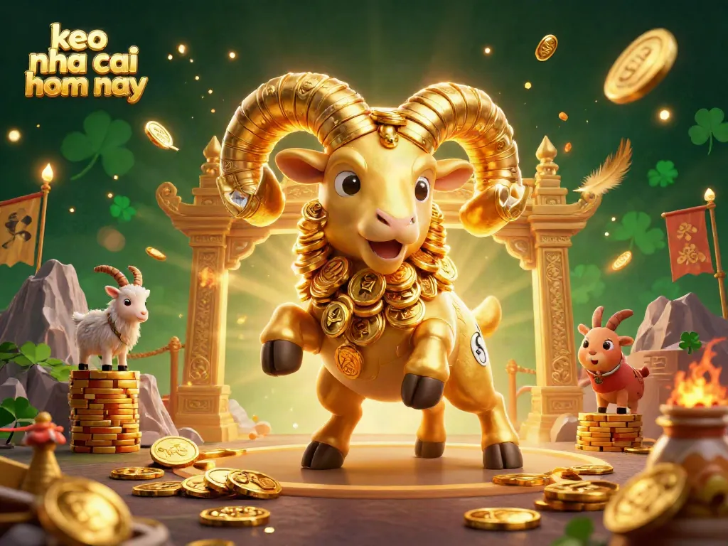 Betting with keo nha cai hom nay: Golden ram charges through lively sports betting arena.